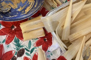 My mom and I made tamales. Zacatecas style