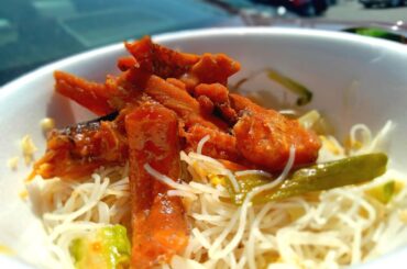 Jean Claude Van Damme Meal: Blood Sport Remake. Spicy Eel and Rice Noodles