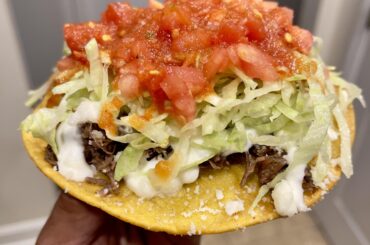 Beef cheek tostada