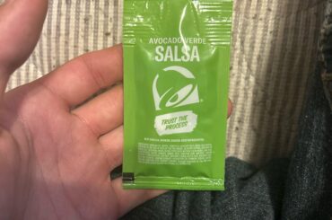 This was my first time trying the avocados, salsa sauce from Taco Bell not as bad as I thought it would’ve been