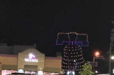 Drones for a firework show made a (liberty) bell right next to Taco Bell