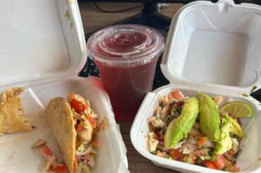 Ceviche, Fish Taco and a Jamaica