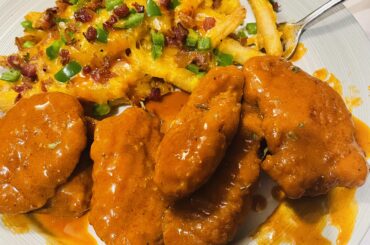 Buffalo chicken tenders & loaded fries.