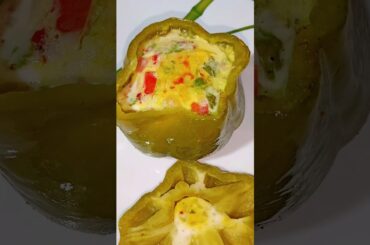 Stuffed Bell Pepper Recipe | Trending Stuffed Egg Capcicum Recipe #shorts #viral