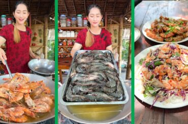 Fry Shrimp and Cook Pepper Recipe, Shrimp Salad Delicious - Cooking with Sros