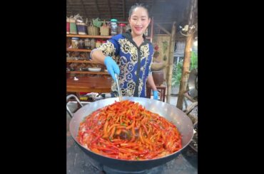 Have you ever fry chili before  #food #countrycooking#shorts #cooking