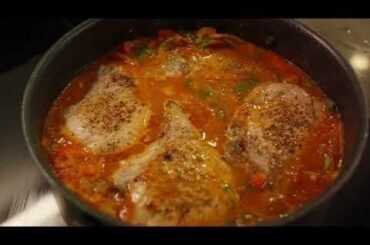 The best tender Mexican-style pork chops, in a spicy sauce with delightful sides