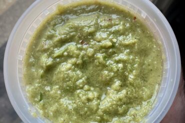 Charred green onion salsa verde