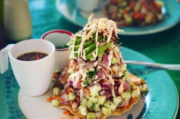 Tostada de Mariscos estilo Nayarit...in Playa del Carmen! Soooo good!!