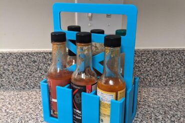3D printed hot sauce caddy (STL link in comments)