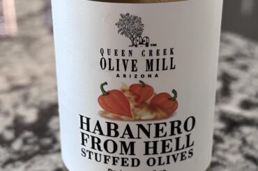 Habanero stuffed olives from the Queen Creek Olive Mill, Phoenix area