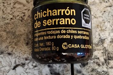 My friend got this from Mexico. The chicharron is fried peppers.