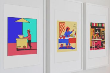 Help me name these street food vendor art prints.