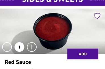 Does your store charge for red sauce now?