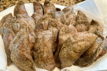 Blue corn quesadillas de papa for a party