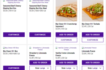 Newest offering will include Seasoned Beef Cheesy Dipping Burritos, Big Cheez-It, and Limonada freezes (prices not final)