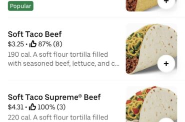 $3.25 for a soft taco lol
