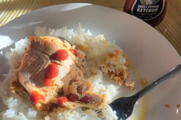 Caught some trout today, it goes well with spicy ketchup