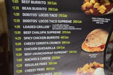 2019 canadian menu board