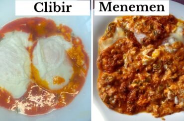 Turkish Egg Breakfast Recipes : Garlic Chilli Poached Eggs : Semi Scrambled Eggs : Clibir : Menemen