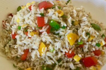 Sweet corn Bell Pepper Rice | Capsicum Rice | 5 min lunch box recipe
