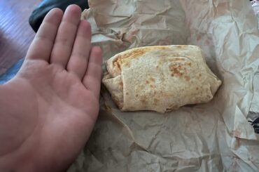 tiny ass burrito (hand for scale)