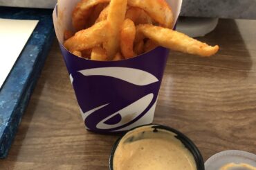 First order of nacho fries from the pass & MP subbed with chicken