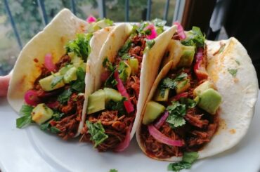 Cochinita pibil soft tacos