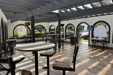 Nice outdoor patio to enjoy my Crunch Wrap.