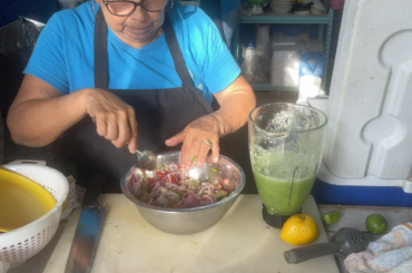 Putting the last touches on my aguachile verde