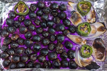 I made salsa with roasted GMO Purple Tomatoes