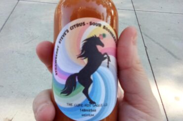 The Cure Hot Sauce Company, a local brand was at the Summer night market tonight.  I tried a few samples, chatted with the owner.  Went home with a tasty strawberry citrus sauce!