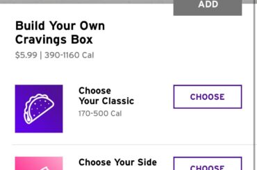 Build Your Own Cravings Box missing items on menu?
