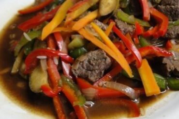 Salteado de verduras con carne