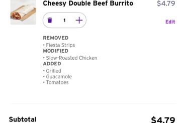 My cheaper modified Cantina Chicken Burrito.