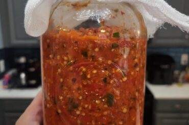 Fermenting my garden peppers!