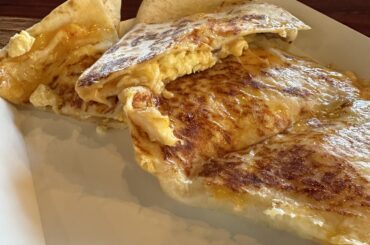 Grilled cheese steak breakfast quesadilla