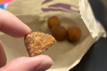 We found a crispy potato covered in cinnamon sugar