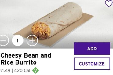 Why does Cheesy Rice and Bean Burrito cost less than the Bean Burrito?