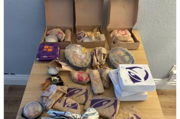 She ordered the whole Taco Bell menu