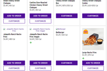Names and possible prices for upcoming items: Steak Cheesy Street Chalupas, Jalapeno Ranch Nacho Fries