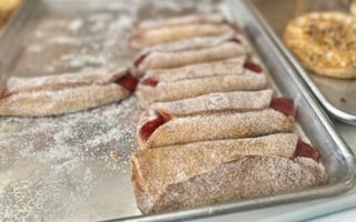 PAN DULCE QUESTION:  What are these called?  They have sweet strawberry, pineapple, apple, or cream cheese fillings, and are coated with sugar.  Folded and are usually pretty flat.  Do your local panaderias call them "tacos"?