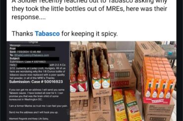 MREs aren’t the same without Tabasco