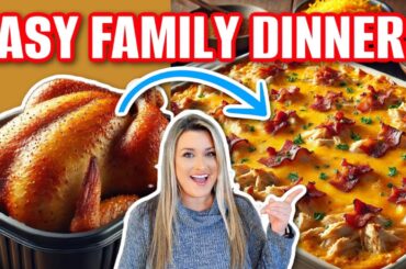 2 EASY RECIPES using Rotisserie Chicken! | Family Friendly Dinner Ideas