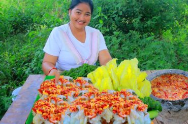 Raw shrimp with spicy chili Recipe &  Cooking in Village | Cooking life