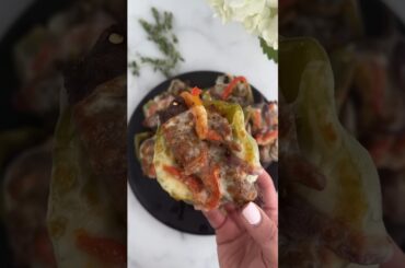 Make these low carb Philly Cheesesteak Stuffed Peppers #lowcarb #beef #fooddolls
