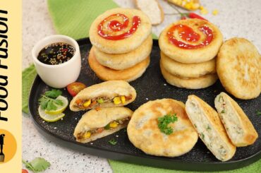 Korean Veg & Cheese Filled Pancakes Recipe by Food Fusion