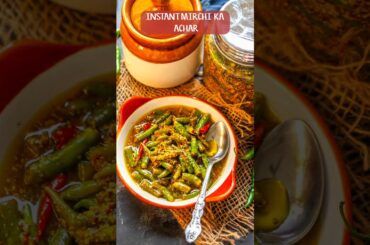 Rajasthani Instant Mirchi Achar Recipe At Home | Green Chilli Pickle | Hari Mirch Ka Achar | #shorts