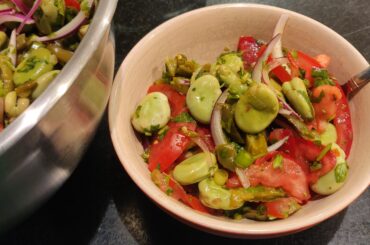 Nopales y habas para botana.