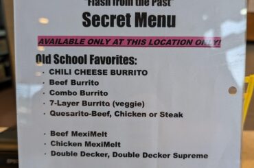 Flash From The Past Secret Menu At Our Nicer Location